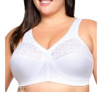 Glamorise Soutien-Gorge MagicLift Grand Maintien Coton #1001, Blanc, 95G Femme