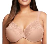 Glamorise Femme Wonderwire Décolleté Dentelle Armature #1240 Soutien gorge couverture totale, Cappuccino, 95E EU