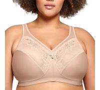 Glamorise Full Figure Plus Size MagicLift Minimizer Bra Wirefree 1003,Beige (Café 211),40DD (Manufacturer Size: 90E)