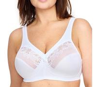 Glamorise Full Figure Plus Size MagicLift Minimizer Bra Wirefree 1003,White,48H