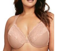 Glamorise Wonderwire Fermeture Frontale Armature #1245 Soutien-gorge à couverture totale Femme, Beige, 115D
