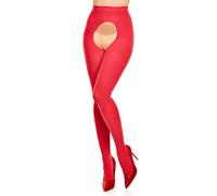 GLAMORY Collants Ouvert Overt, 60 deniers, Rouge, XXL Grande Taille Women's