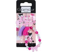 Glamour Chouchous Enfants Lot de 2 + Barrettes Lot de 2 + Bracelet Coeur