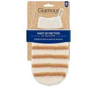 GLAMOUR - Gant de Friction Bi-Matière - Exfoliant Quotidien pour Peau Sensible et Sèche - Élimine Impuretés et Peaux Mortes - Peau Douce et Lisse - 63% Polyester, 21% Coton