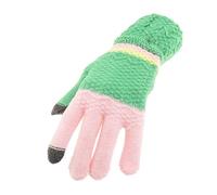 Glamour Girlz Gants d'hiver en tricot doux et chauds pour femme avec écran tactile - Taille unique - Vert - Taille unique