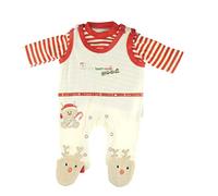 Glamour Girlz Grenouillère de Noël en velours pour bébé fille et garçon Motif renne I Have Been Really Good Rouge crème, Rouge, 0-3 mois