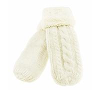 Glamour Girlz Moufles d'hiver chaudes avec doublure en polaire douce pour femme, oatmeal, taille unique