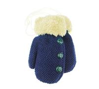 Glamour Girlz Moufles d'hiver en tweedy pour bébé garçon avec doublure en polaire et boutons 6-15 mois (bleu marine/crème)