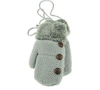 Glamour Girlz Moufles d'hiver en tweedy pour bébé garçon avec doublure en polaire et boutons Gris 6-15 mois