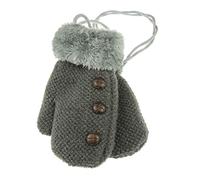 Glamour Girlz Moufles d'hiver en tweedy pour bébé garçon avec doublure en polaire et boutons Gris foncé 6-15 mois