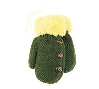 Glamour Girlz Moufles d'hiver en tweedy pour bébé garçon avec doublure en polaire et boutons Vert forêt 6-15 mois
