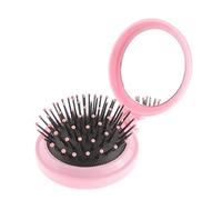 Glamour Girlz Sac à main rond pour femme, homme et fille, sac à main, poche de voyage, mini compact pliable et pliable, petite brosse à cheveux humide, sèche et longue, courte, bouclée, peigne à