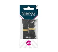 GLAMOUR PARIS Épingles à Chignon Noir - Lot de 70 épingles en plastique - Accessoire cheveux pratique et résistant - Format familial - Lot de 3