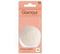 GLAMOUR PARIS Éponge Konjac Végétal - Format Unité 50 g - Douceur Naturelle pour Nettoyage Visage et Démaquillage Quotidien - Lot de 3