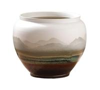 GlamourYard Jardinière Originale Pot de Fleurs en céramique Vintage Jingdezhen - Décoration Paysage Floral Chinois Classique Décoration printanière