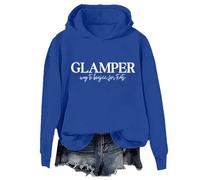 Glamper Way To Boujee For Tents Sweatshirt et sweat à capuche rétro drôle Camping Lovers Shirt Unisexe, Klein Blue, XL