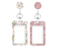 GlamRays 2 Set de Porte-Badges Robuste avec Enrouleur rétractable, Porte-Badge d'identification et Clip pour clés pour infirmière, Enseignant, étudiant, Bureau Femmes et Hommes