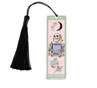 GlamRays Cadeaux pour Les Amateurs de Livres: Marque-Pages de Noël Tarot Squelette Cartes de Tarot (Vert Clair)