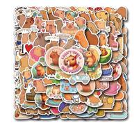 GlamRays Kawaii Lot de 120 autocollants mignons Capybara en vinyle imperméable pour adolescentes, filles, enfants, adultes, pour bouteille d'eau, ordinateur portable, bagages, snowboard, guitare