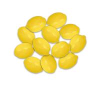 GlamRays Lot de 12 citrons artificiels - Faux citrons jaunes pour la maison, la cuisine, la table, le bol à fruits, l'armoire, la fête (7,5 cm x 5,2 cm)