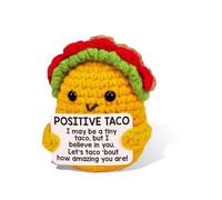 GlamRays Mini crochet positif Taco émotionnel Soutien inspirant de Noël Petits cadeaux pour femmes Cadeaux d'anniversaire, Croisés à la Main Animaux Idée Mignon Taco