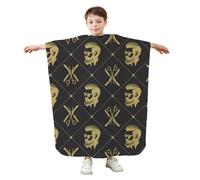 GlamRays Profi Haarschneideumhang avec brosse pour le cou 120x140cm Imperméable à bouton-pression réglable Ensemble de cape de coiffure pour hommes, femmes et enfants