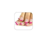 Glam'Up Paris - Faux Ongles - Carrée Arrondi - N°49 - French Fluo Fushia