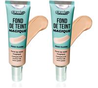 Glam'Up Paris - Fond de Teint Magique - Perfecteur de Teint - S’adapte à la Couleur de votre Peau - 20 ml - N°1 Nude (Lot de 2)
