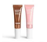 Glam'Up Paris - Kit Glass Skin - Duo Gouttes Enlumineur Hydratant et Bronzer Nourrissant - Glowing and Bronzing Drops - Tous Types de Peaux