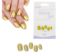 Glam'up Paris - Sticker Gel Semi-Permanent - Vernis Gel Adhésif - Qualité Professionnelle - Longue Tenue Jusqu`À 3 Semaines - Application Simple Et Rapide - 16 Pièces - N°Sp224 - Doré