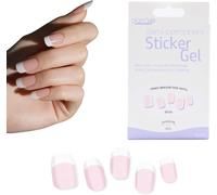 Glam'up Paris - Sticker Gel Semi-Permanent - Vernis Gel Adhésif - Qualité Professionnelle - Longue Tenue Jusqu¿À 3 Semaines - Facile À Utiliser - 16 Pièces - Strip Nail - French Manucure Blanche