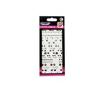 GLAM UP - Stickers Nail Art Grande Carte - Thème : Amour Marin Fleur Symbole Noir G