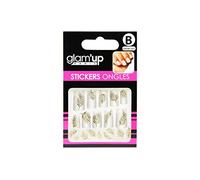 Glam'Up Paris - Stickers pour Nail Art - Autocollants pour Décoration Ongles - Nail Art Design Manucure - Facile à Utiliser - N°30-227 - Feuilles Dorées