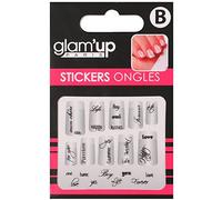 Glam'Up Paris - Stickers pour Nail Art - Autocollants pour Décoration Ongles - Nail Art Design Manucure - Facile à Utiliser - N°30-201 - Amour