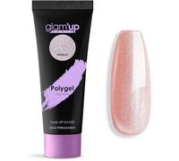 Glam'Up Paris - Poly Gel Semi-Permanent - Gel d'Extension en Tube - Gel de Construction Ongles UV - Art Design pour Ongles - Facile à Utiliser - Longue Durée - Rose Pailleté