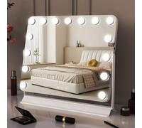 GlamView Miroir de courtoisie Hollywood Miroir de Maquillage éclairé 58 x 53 cm avec 15 Ampoules LED à intensité Variable | Rotation à 360 ° | 3 Modes d'éclairage de Couleur | Contrôle Tactile Intel