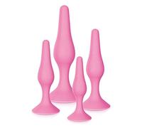 Glamy Pack de 4 Plugs Anal Rose avec Ventouse
