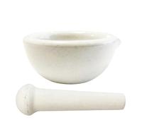Mini pilon et mortier - Petit et compact 8 cm - Outil de cuisine pour broyer les épices et les herbes avec facilité - Fabriqué à partir de porcelaine traditionnelle