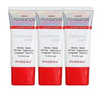 Glamza Phoera Fond de teint couvrant complet - Contrôle de l'huile longue durée 24 heures - même fond de teint emballage plus intelligent - Avec 3 éponges de fond de teint de 30 ml et éponge en