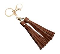 Glands de porte-clés élégants doubles pompons pour la fabrication de porte-clés, accessoires décoratifs pour femme, pompon en cuir, pendentif, accessoires pour sac à main, clé voiture, pompon en c