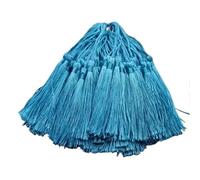 Glands en Soie et Polyester de Couleur 13cm, 30 pièces/lot, Marque-Page, Mini Glands for Bricolage, Fabrication Bijoux artisanaux, Marque-Pages Souvenirs pour Accessoires Bricolage(Lake Blue)