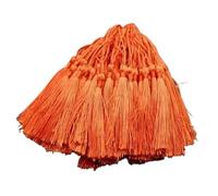 Glands en Soie et Polyester de Couleur 13cm, 30 pièces/lot, Marque-Page, Mini Glands for Bricolage, Fabrication Bijoux artisanaux, Marque-Pages Souvenirs pour Accessoires Bricolage(Orange)
