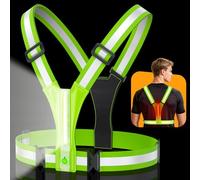 Glangeh Gilet Reflechissant Running Super Lumineux, Lampe Running Pectorale 360°Visible, Alternative au Lampe Frontale, Ajustable Gilet de Sécurité pour Adulte, Course/Cyclisme/Jogging Nocturne