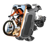 Glangeh Support Telephone Velo Moto [Serrage Blindé Anti-Chute], 1S Verrouillage Rapide & 360° Rotation, Porte Telephone Velo Guidon Universel pour Trotinette Electrique/VTT, 4,7"-6,9" Smartphones