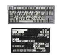 Glanhbnol Capuchon de touches vintage ThermalSublimation Rétro Programmateur CherryProfile avec grandes lettres noires Clavier de rechange Gamers and Work 141Key PBT