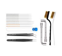 Glanhbnol Kit de nettoyage de buses d'imprimante 3D 17 pièces 0 15-0 5 mm - Pince de nettoyage de buses Clé Brosses pour 1 imprimante 3D 75 mm 0 4 mm buses 0 15/0 25/0 35/0 4/0 5 mm Aiguille