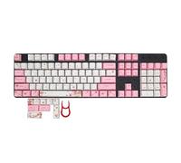 Glanhbnol Lot complet de 113 touches profil de cerise PBT Sublimation de colorant Fleurs de cerisier Capuchons de touches pour claviers mécaniques Fleurs de cerisier Set de touches Pbt
