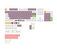 Glanhbnol Lot de 135 touches PBT Dye SU XDA Profil Capuchons de touches mignons Capuchons de touches épais PBT pour clavier mécanique