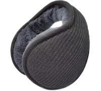 Glanzend Cache-oreilles pour homme et femme, cache-oreilles classiques en polaire unisexe, pliable, doux, convient pour les activités de plein air d'hiver, gris