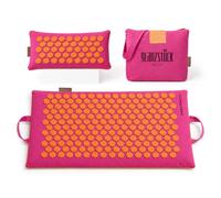 Glanzstück Berlin® Tapis d'Acupression Pop Edition - Set Color Block Coloré avec Coussin & Sac, 6 850 Pointes Florales pour Dos & Nuque | Cadeau Design | 72 × 42 cm